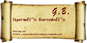 Gyermán Barnabás névjegykártya
