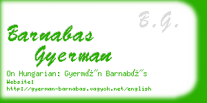 barnabas gyerman business card